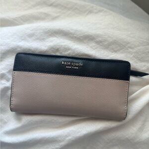 kate spade Two-Tone Zip Around Wallet - Black & Blush